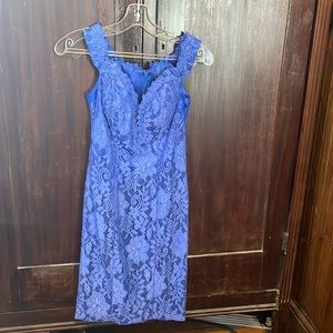 Blue lace short dress